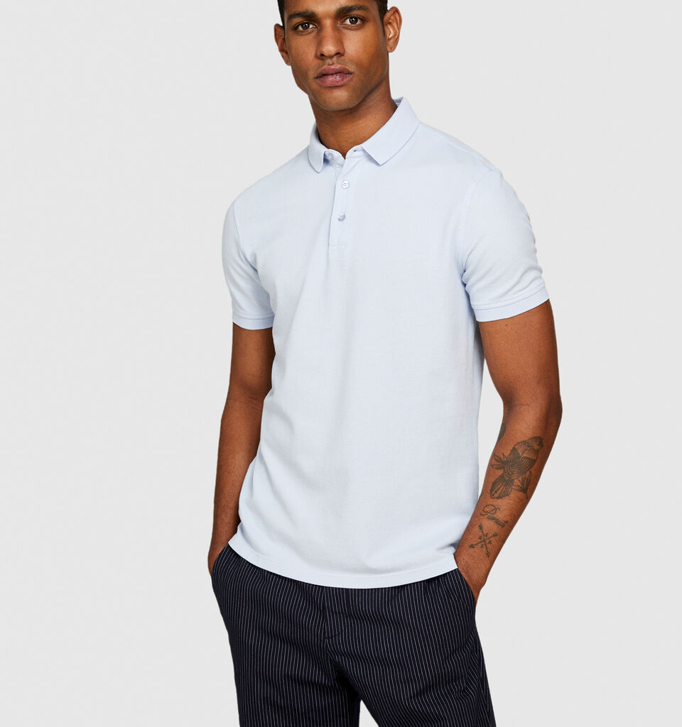 Slim fit polo - men's polos - Light Blue | Sisley image number 4